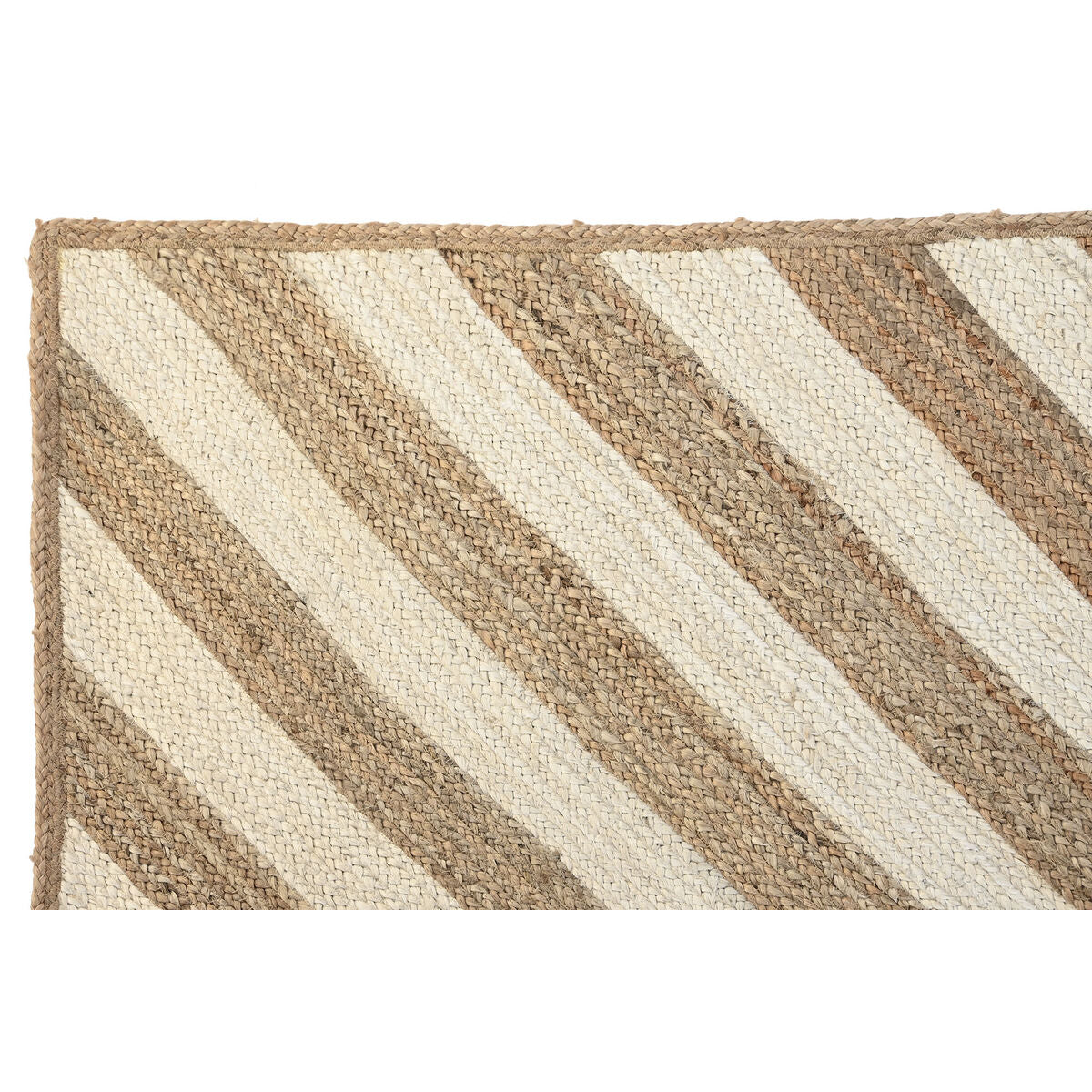 Teppich DKD Home Decor Scandi Weiß Hellbraun Jute (160 x 230 x 1 cm)