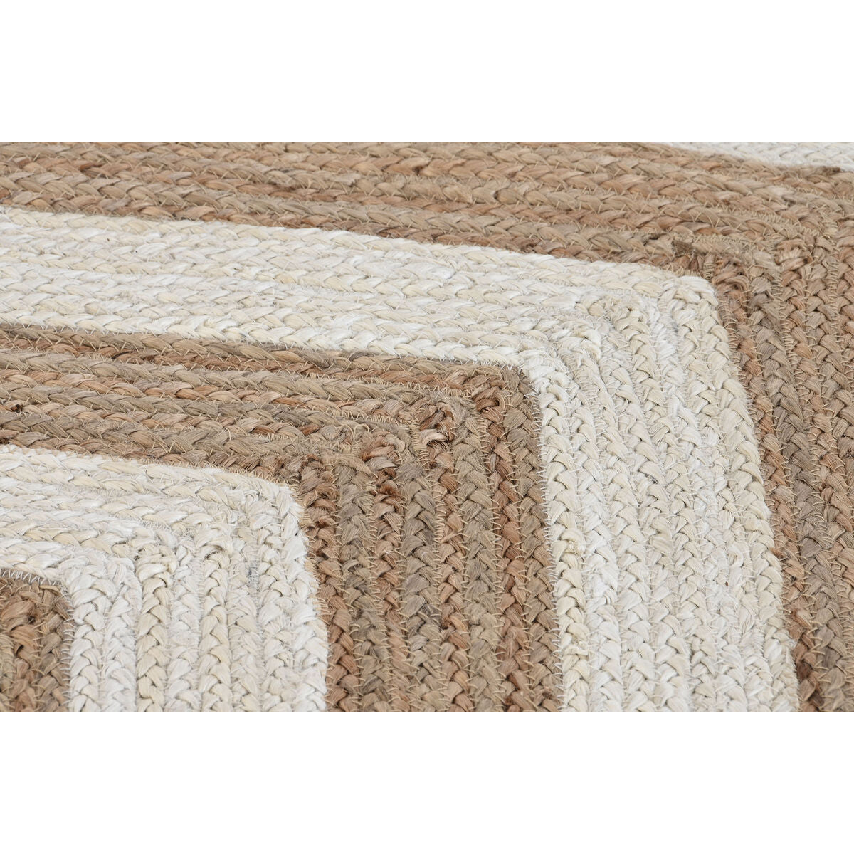 Teppich DKD Home Decor Scandi Weiß Hellbraun Jute (160 x 230 x 1 cm)