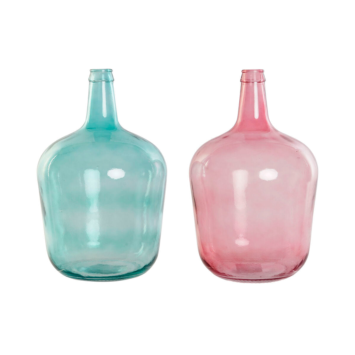 Vase DKD Home Decor grün Rosa Verre trempé 25 x 25 x 40 cm (2 Stück)