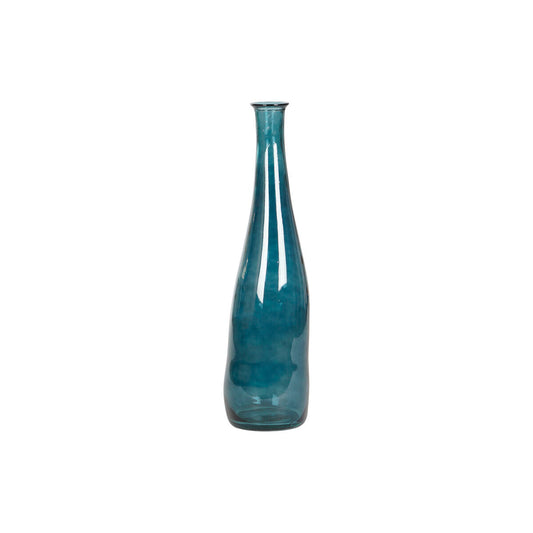 Vase DKD Home Decor 18 x 18 x 80 cm Blau Verre trempé