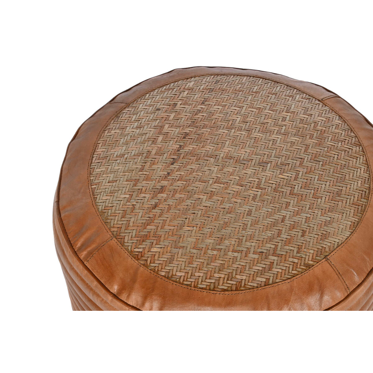 Kissen Home ESPRIT Boden Braun Camel Rattan 50 x 50 x 30 cm