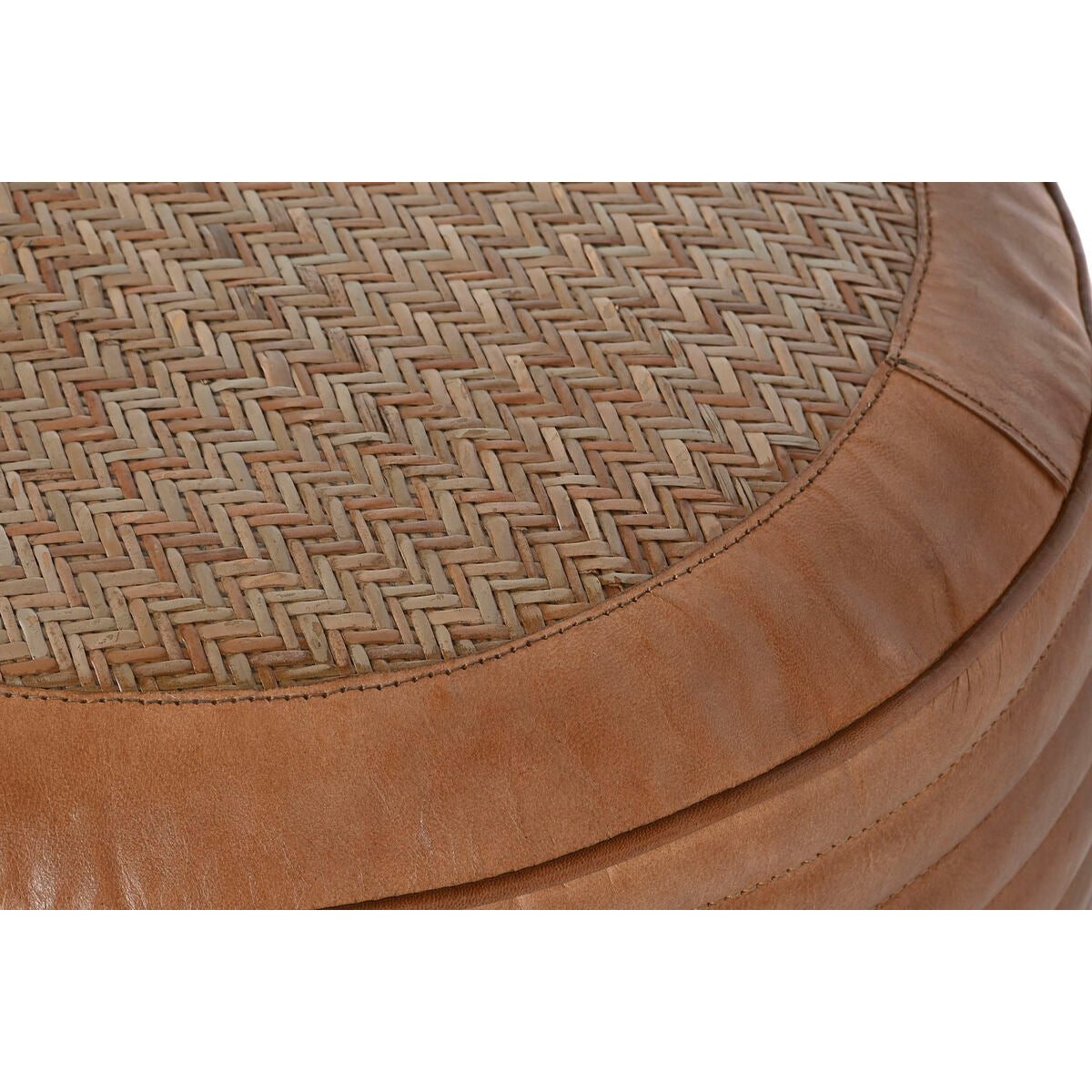 Kissen Home ESPRIT Boden Braun Camel Rattan 50 x 50 x 30 cm