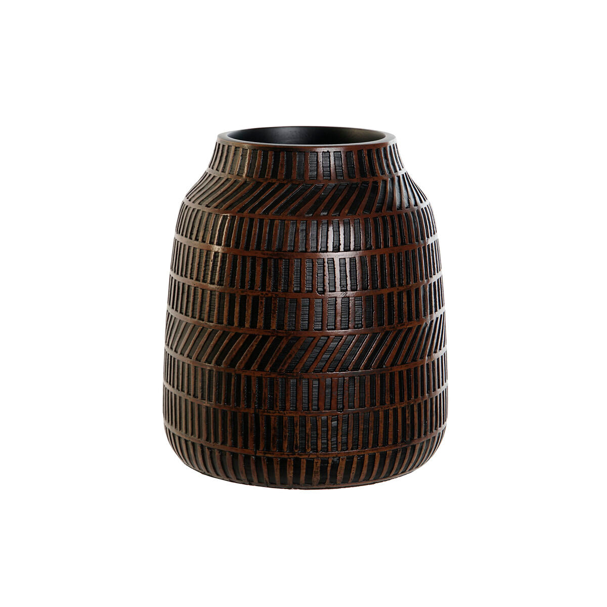 Vase Home ESPRIT Braun Schwarz Harz Kolonial 19 x 19 x 21 cm