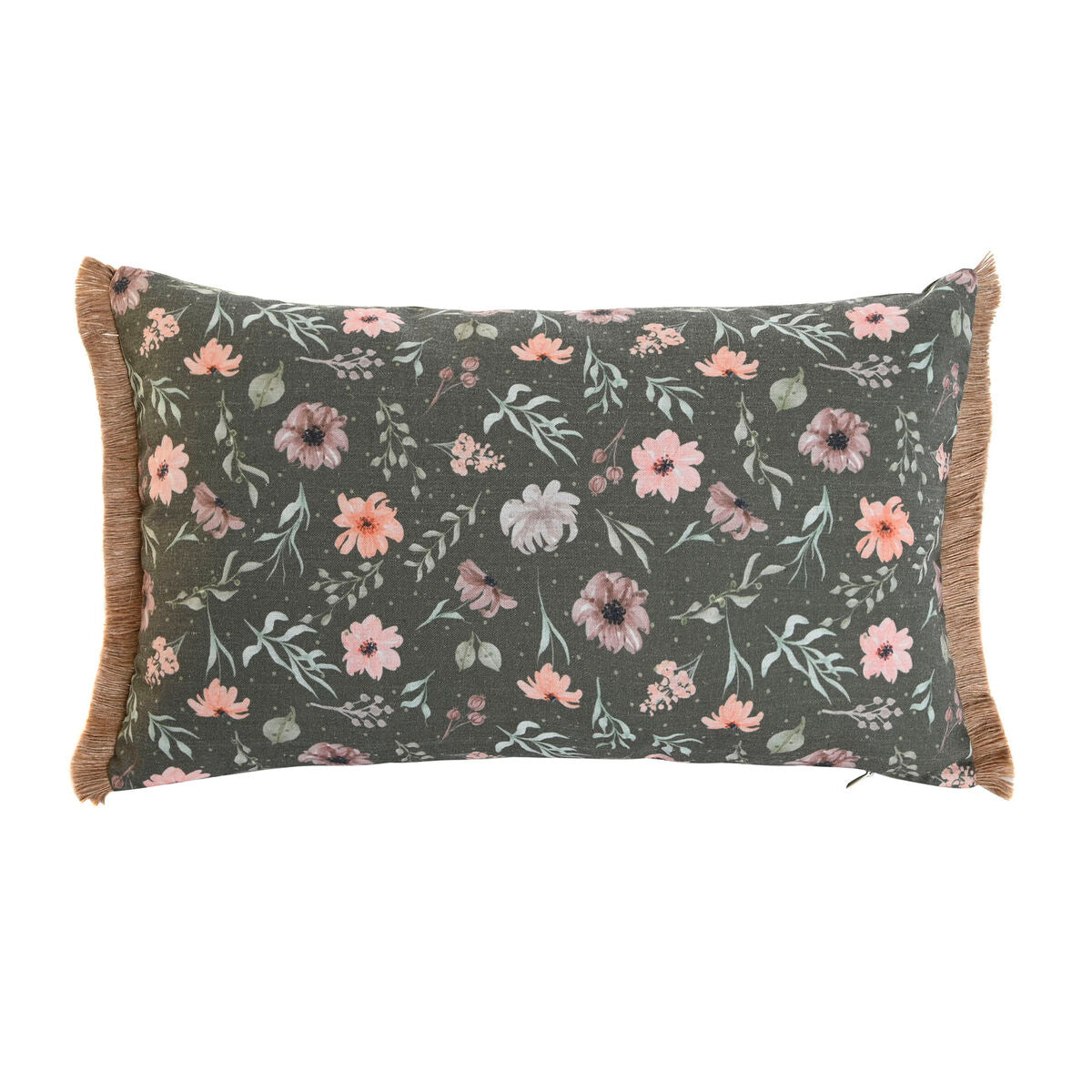 Kissen Home ESPRIT grün Blomster Boho 50 x 5 x 30 cm