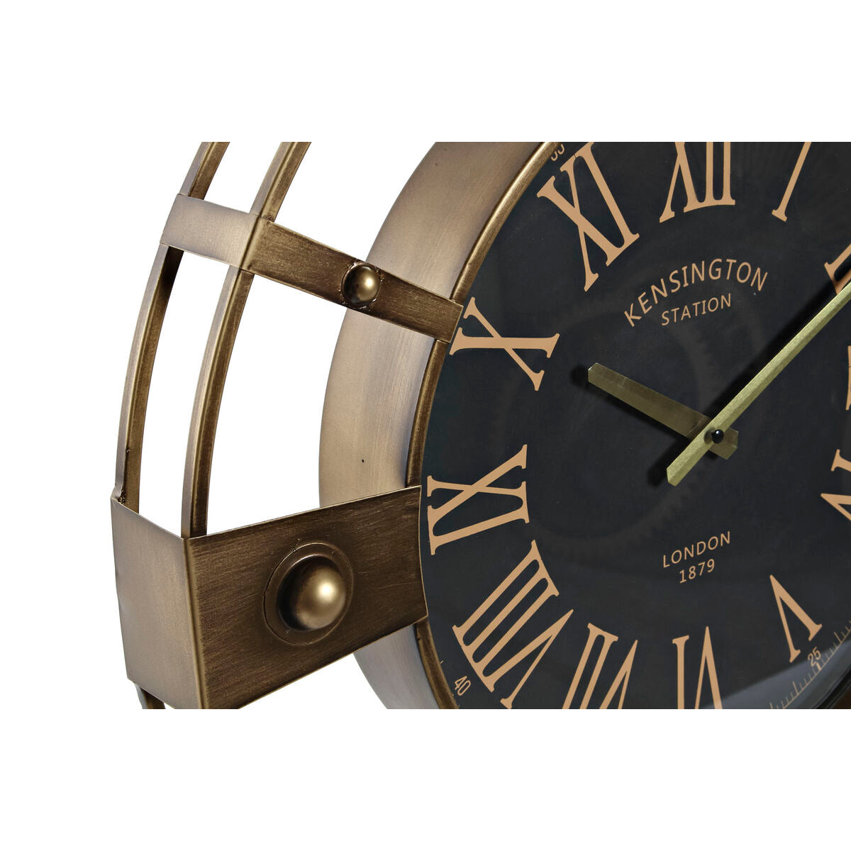 Wanduhr Home ESPRIT Schwarz Gold Eisen Vintage 60 x 8 x 60 cm