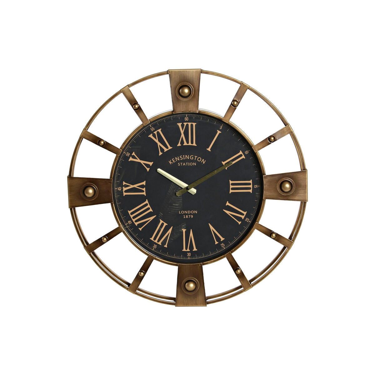 Wanduhr Home ESPRIT Schwarz Gold Eisen Vintage 60 x 8 x 60 cm