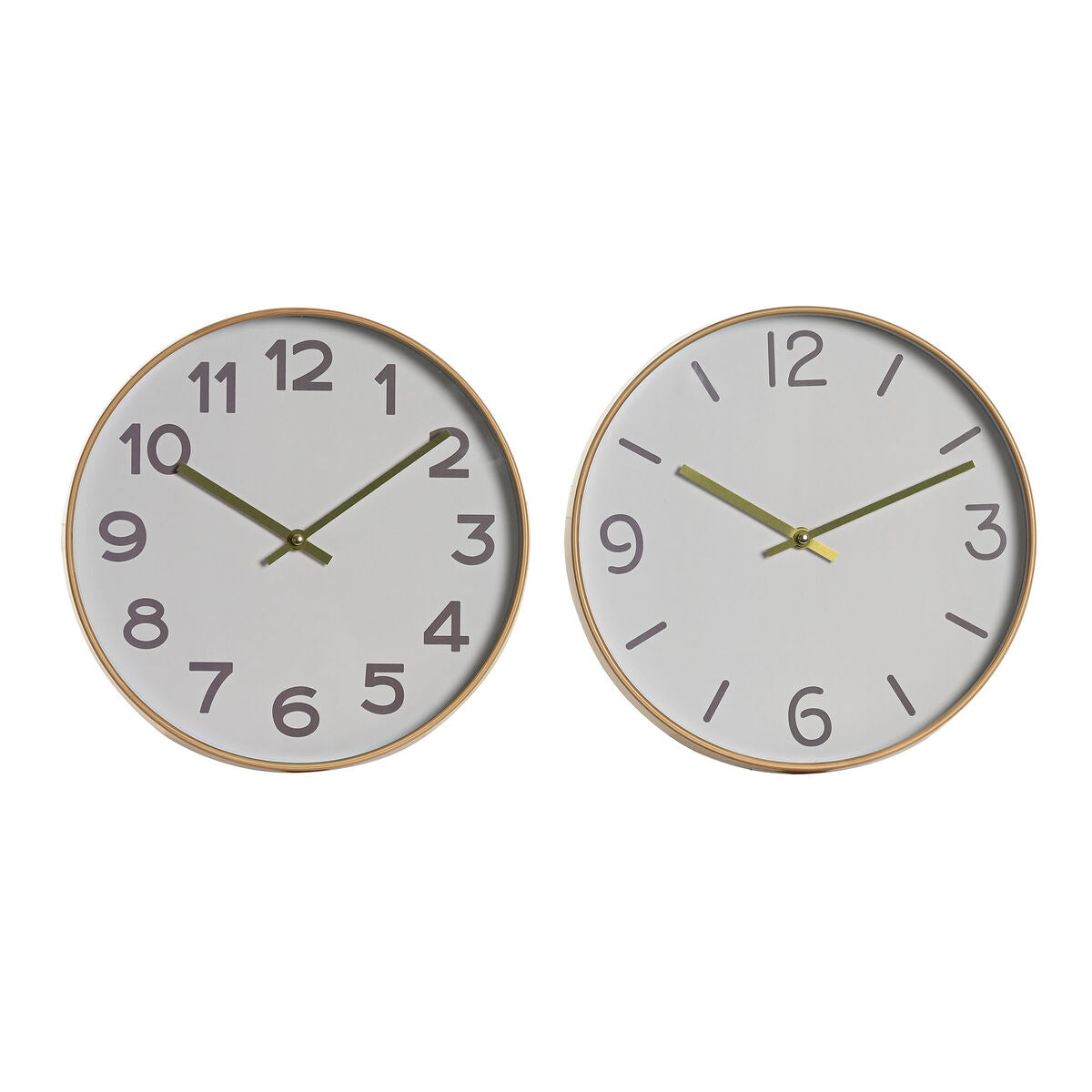 Wanduhr Home ESPRIT Weiß Gold PVC 30 x 4 x 30 cm (2 Stück)