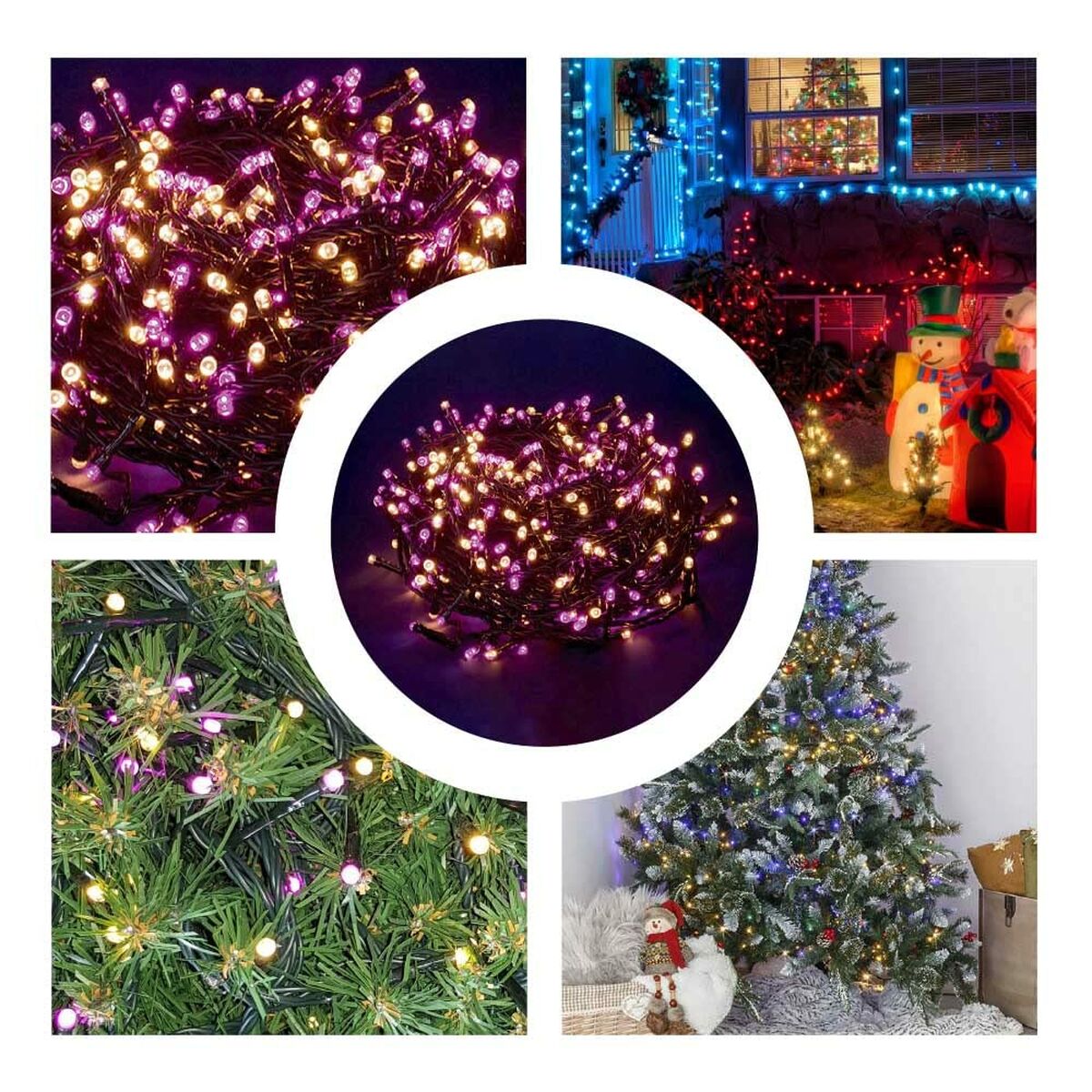 LED-Lichterkette 50 m Rosa 6 W Weihnachten