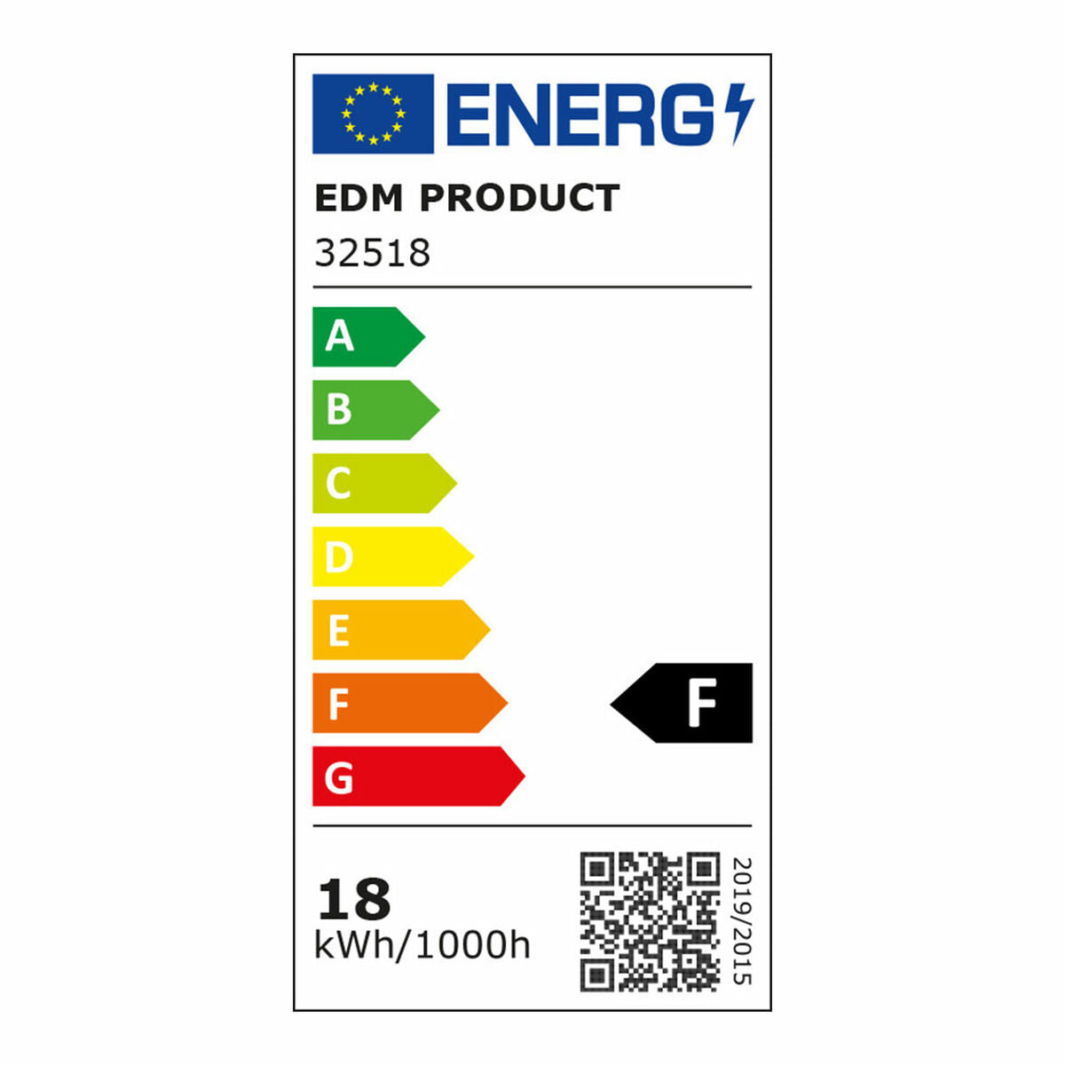 LED-Deckenleuchte EDM 220-240 V 18 W Polymer 1820 lm (33 x 6,6 cm)