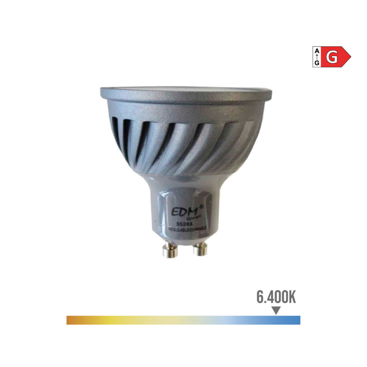 LED-Lampe EDM Einstellbar G 6 W GU10 480 Lm Ø 5 x 5,5 cm (6400 K)