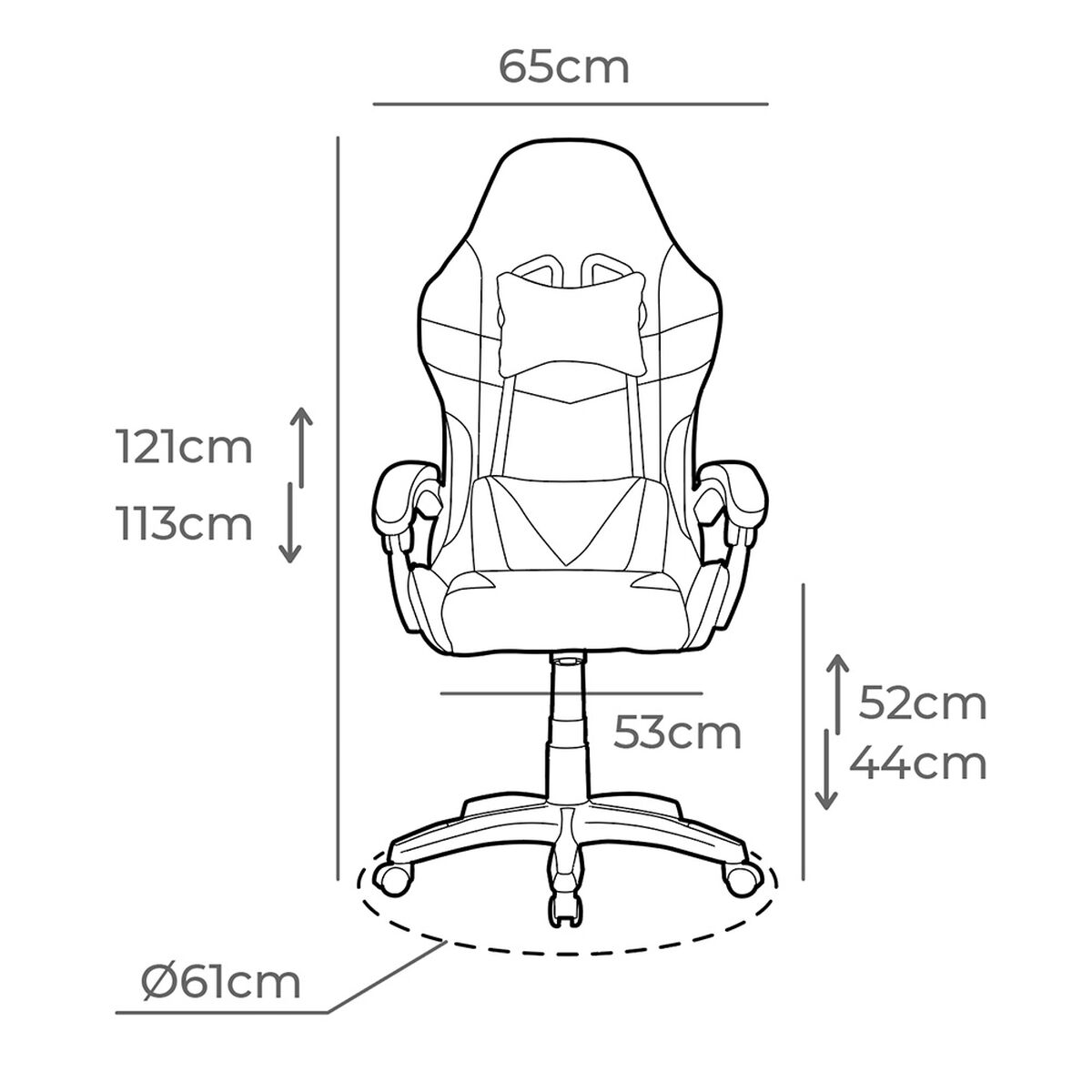 Gaming-Stuhl EDM Weiß Schwarz