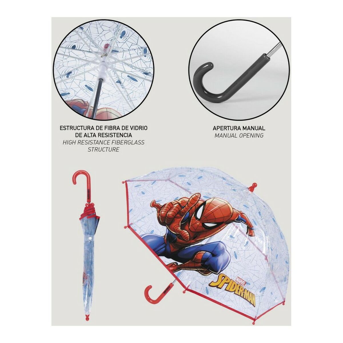 Regenschirm Spiderman 2400000615 Blau (Ø 71 cm)