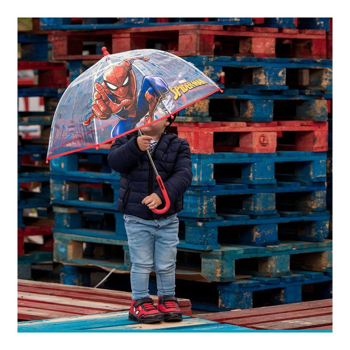 Regenschirm Spiderman 2400000615 Blau (Ø 71 cm)