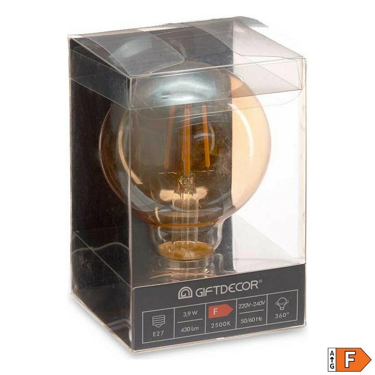 LED-Lampe E27 Bernstein Vintage 4 W 430 Lm (8 x 12 x 8 cm)