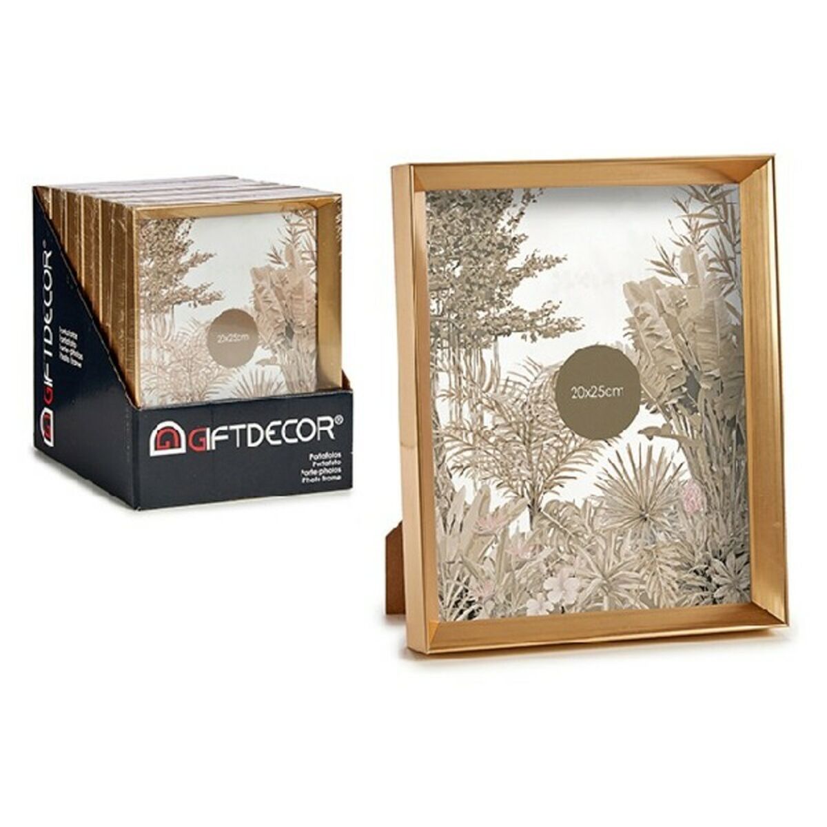 Fotorahmen 22,3 x 3,5 x 27,3 cm Gold Kunststoff Glas (20 x 25 cm)