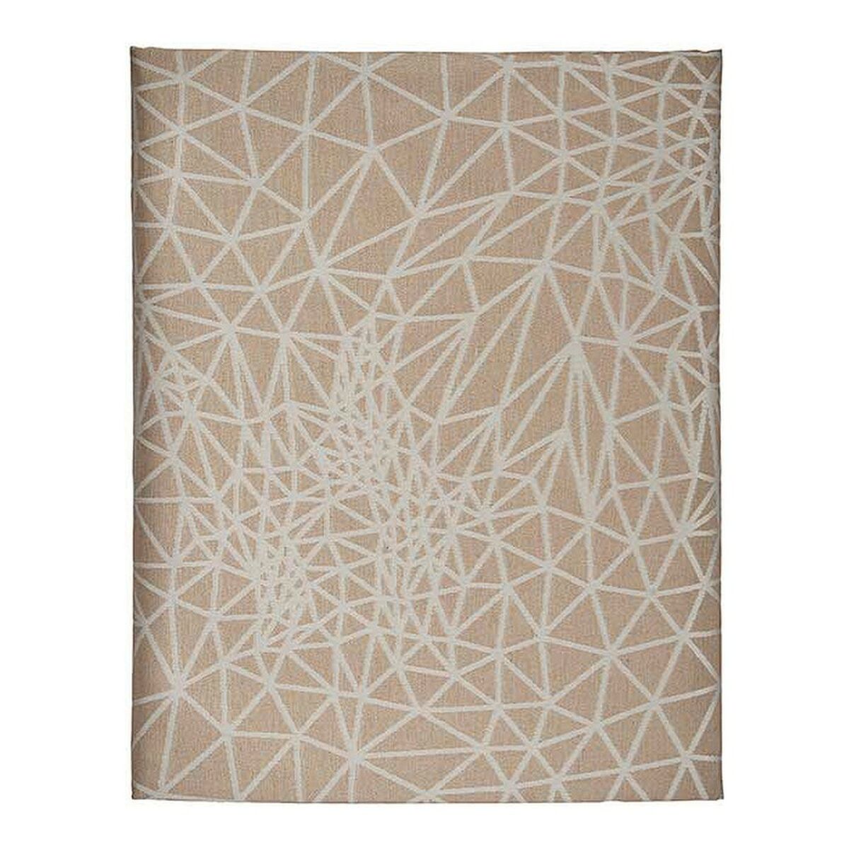 Tischdecke abstrakt Beige Jacquard Weiß (140 x 180 cm)