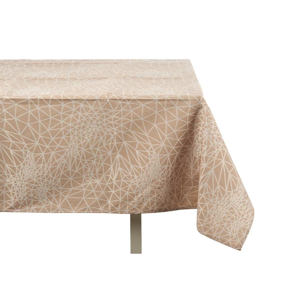 Tischdecke abstrakt Beige Jacquard Weiß (140 x 180 cm)