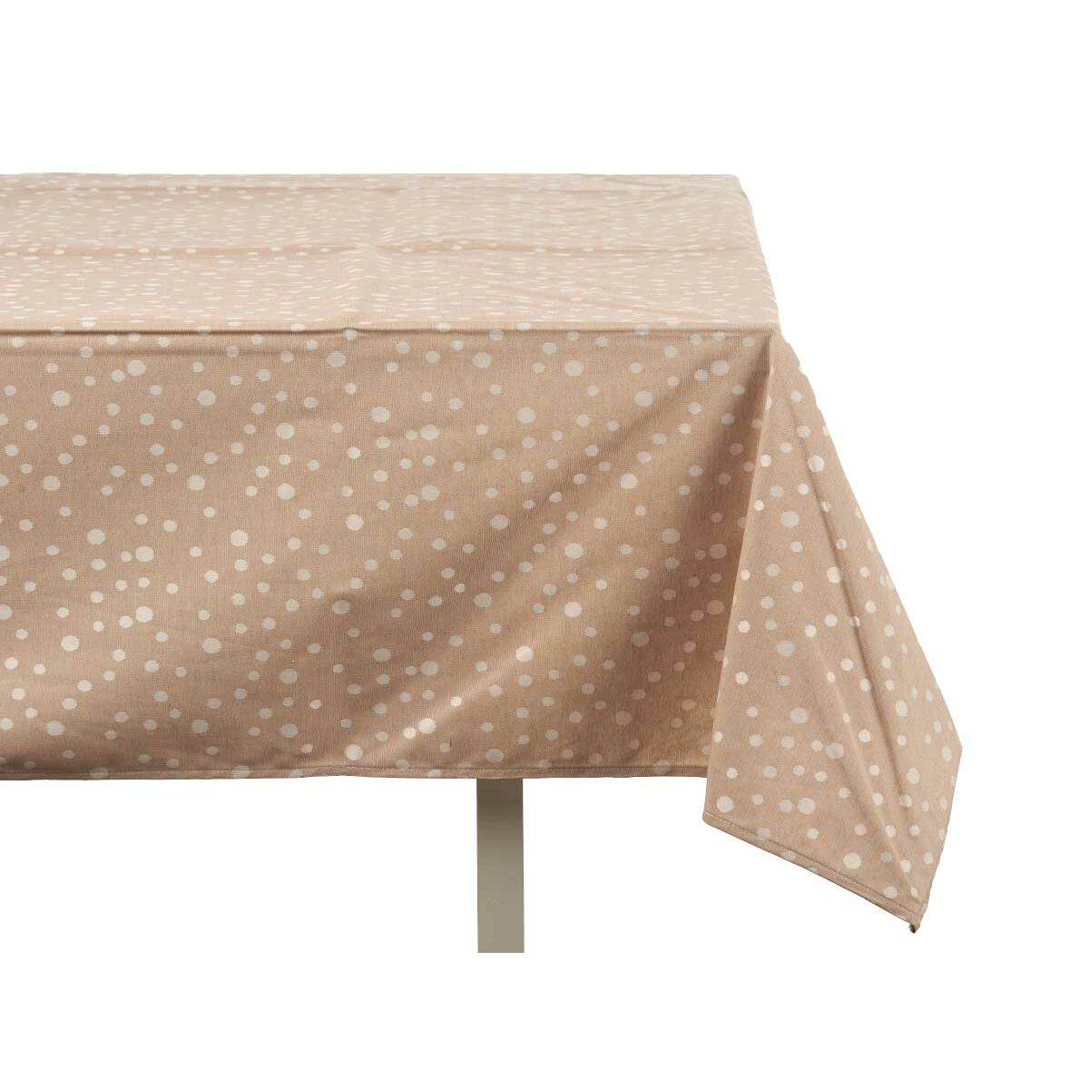 Tischdecke Jacquard Punkte Beige (140 x 180 cm)