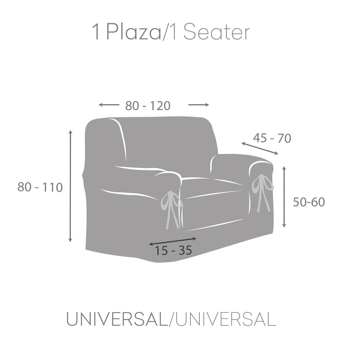 Sofabezug Eysa MID Weiß 100 x 110 x 120 cm