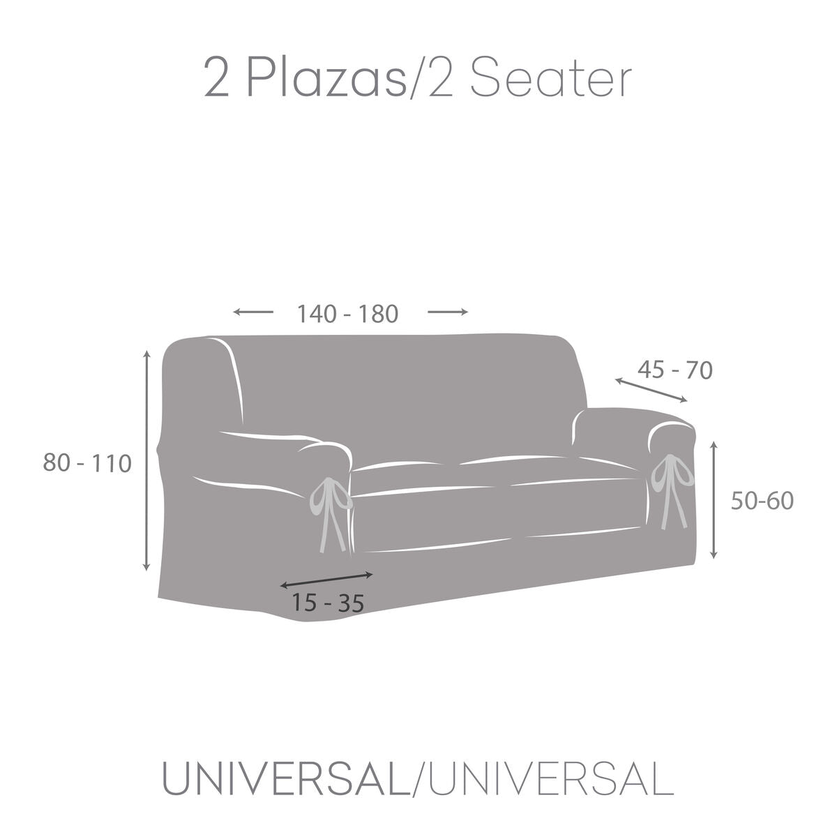 Sofabezug Eysa MID Weiß 100 x 110 x 180 cm