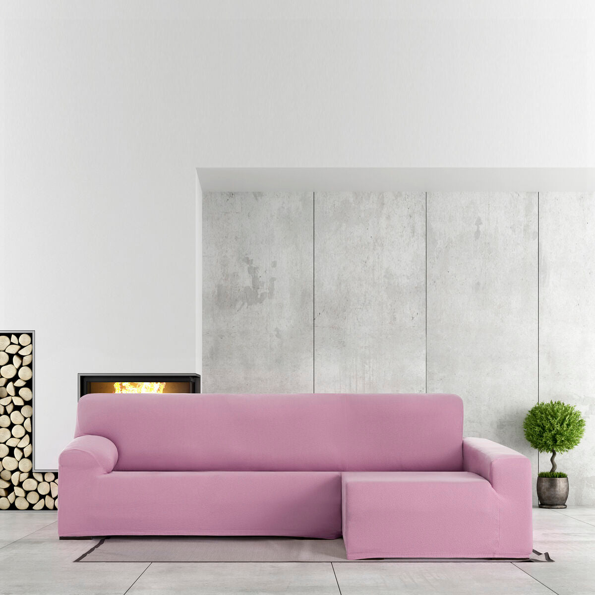 Bezug für Chaiselongue mit langem Arm rechts Eysa BRONX Rosa 170 x 110 x 310 cm