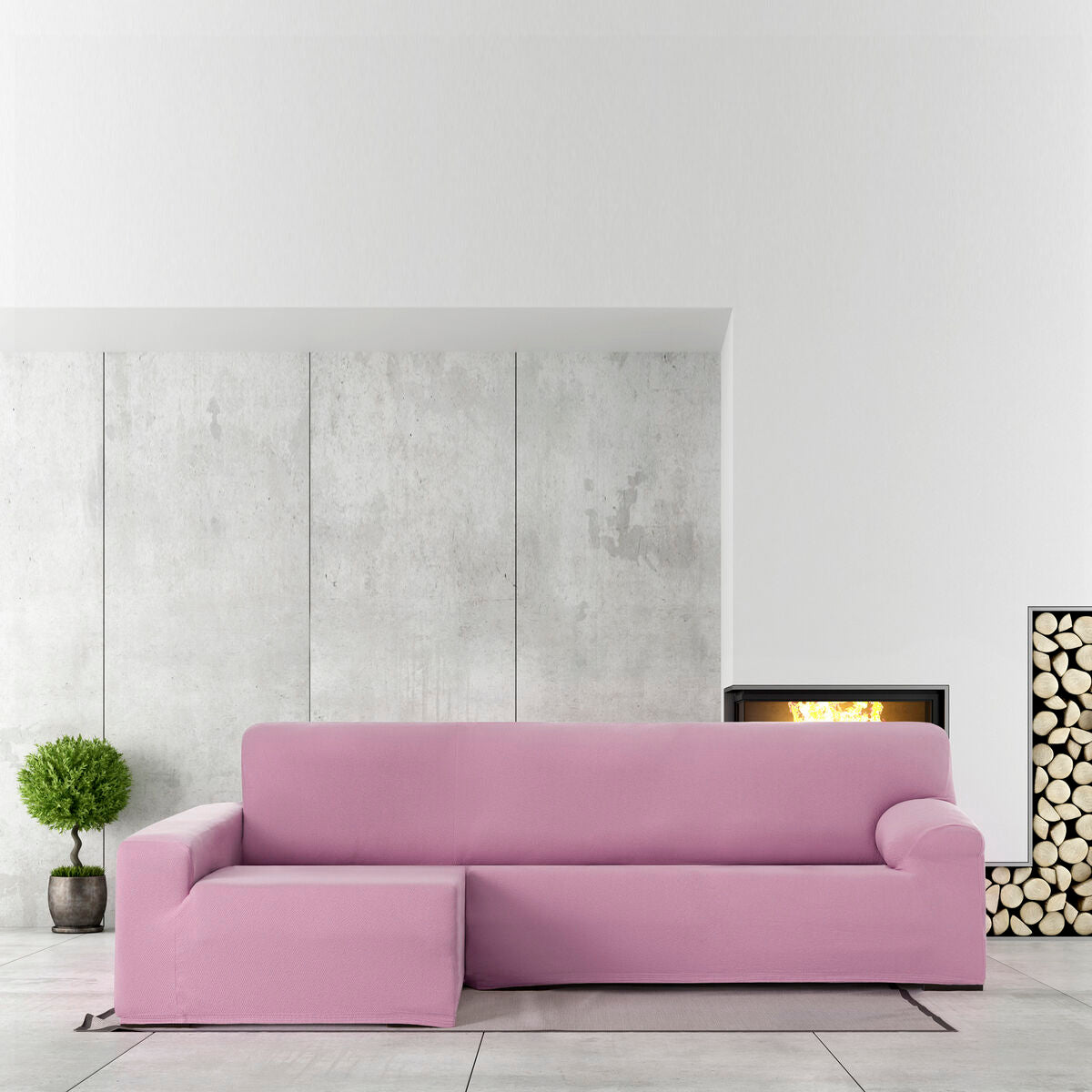 Bezug für Chaiselongue mit langem Arm links Eysa BRONX Rosa 170 x 110 x 310 cm