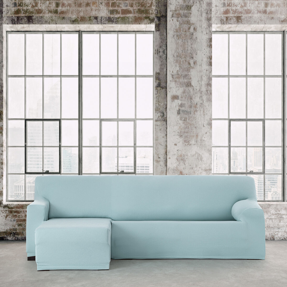 Bezug für Chaiselongue mit kurzem Arm links Eysa BRONX Aquamarin 110 x 110 x 310 cm