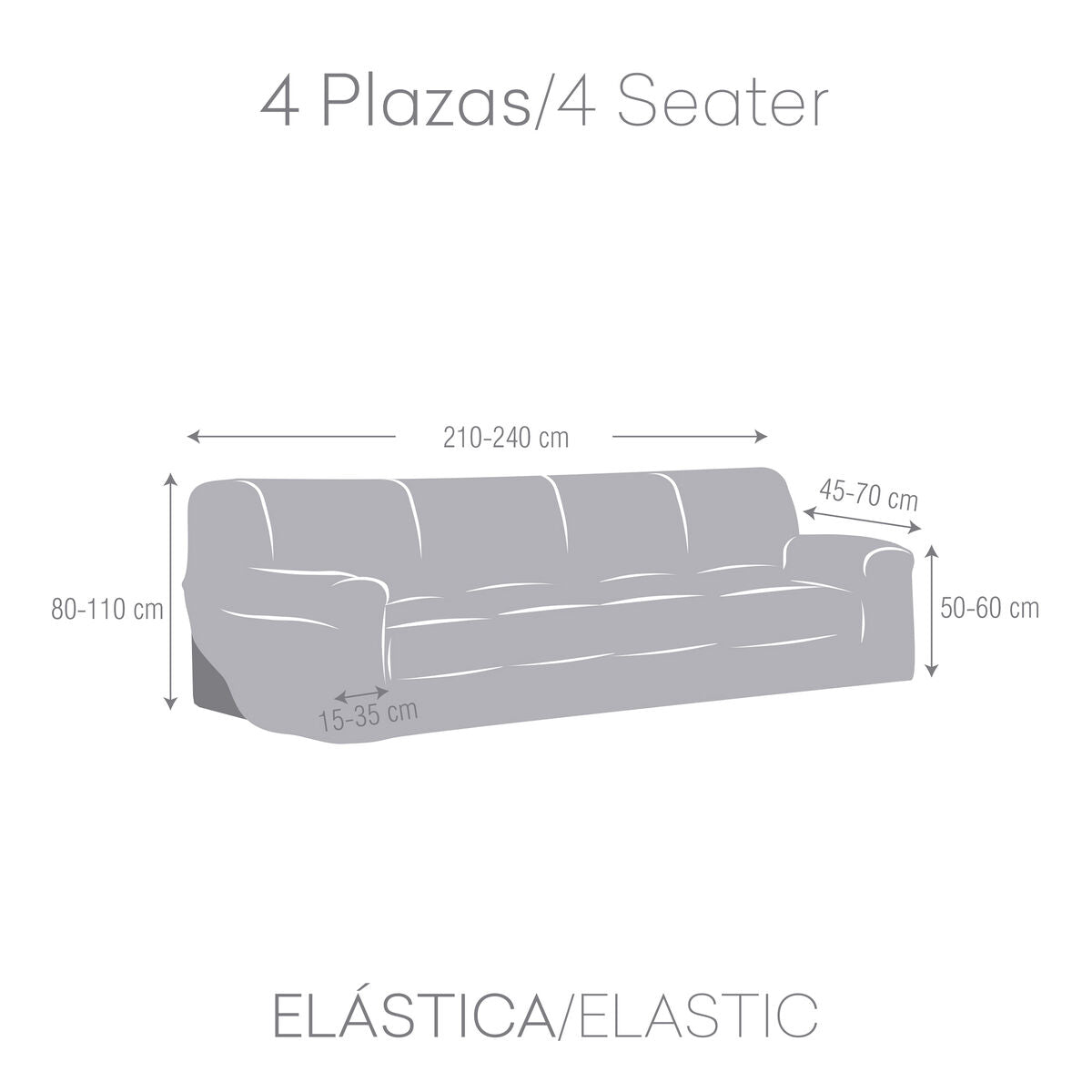 Sofabezug Eysa TROYA Grau 70 x 110 x 240 cm