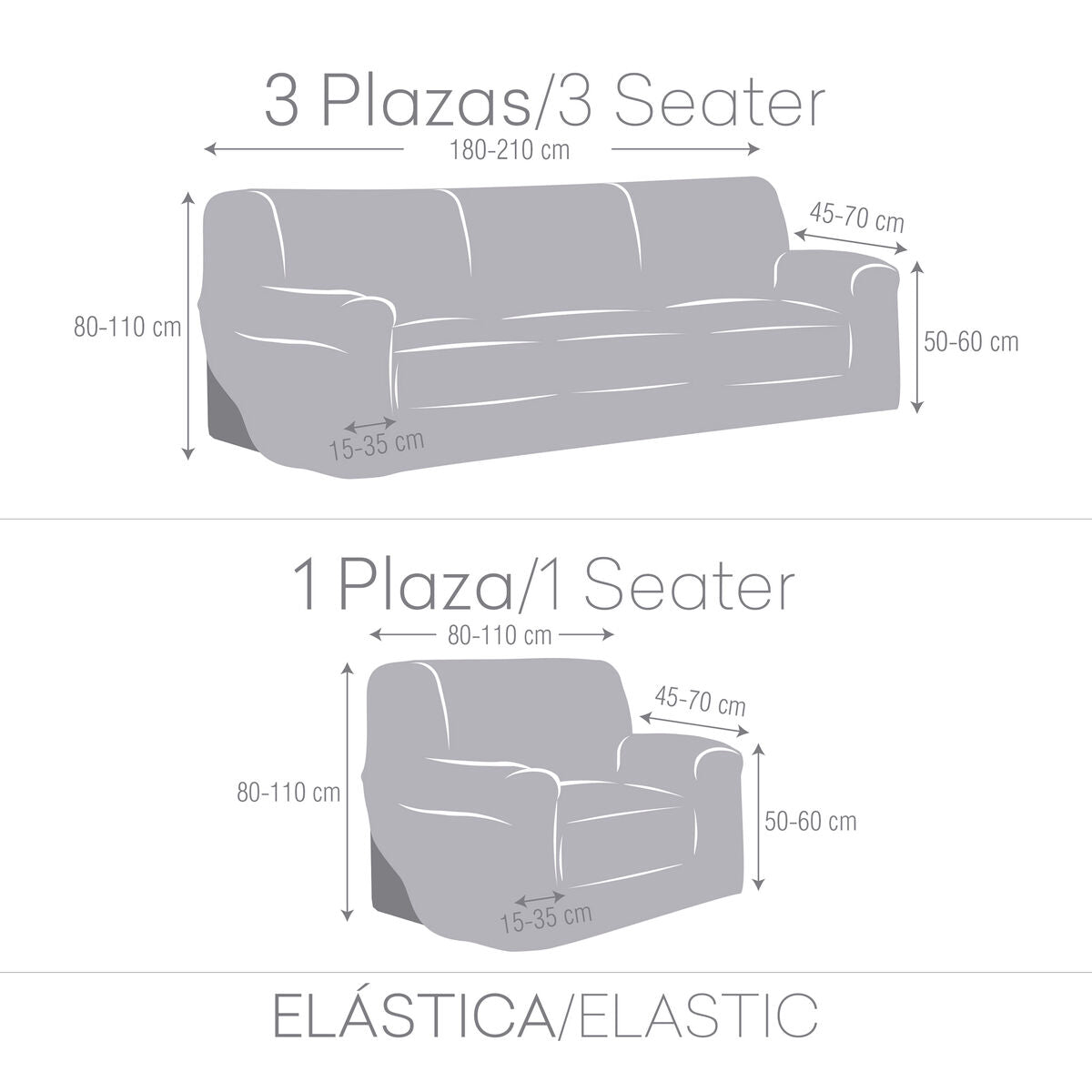 Sofabezug-Set Eysa TROYA Burgunderrot 70 x 110 x 210 cm 3 Stücke