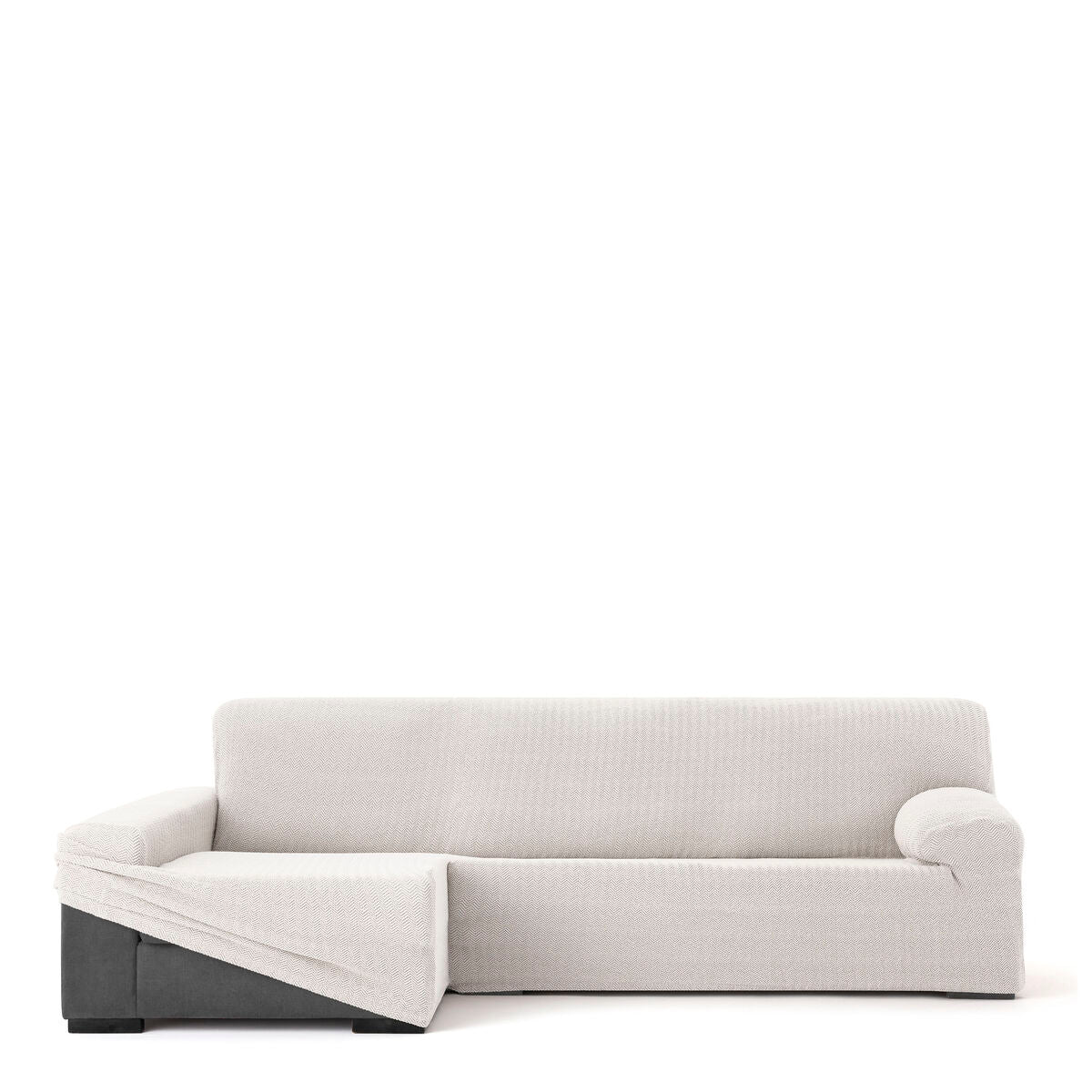 Bezug für Chaiselongue mit langem Arm links Eysa JAZ Weiß 180 x 120 x 360 cm