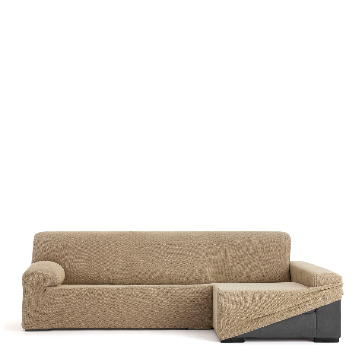 Bezug für Chaiselongue mit langem Arm rechts Eysa JAZ Beige 180 x 120 x 360 cm