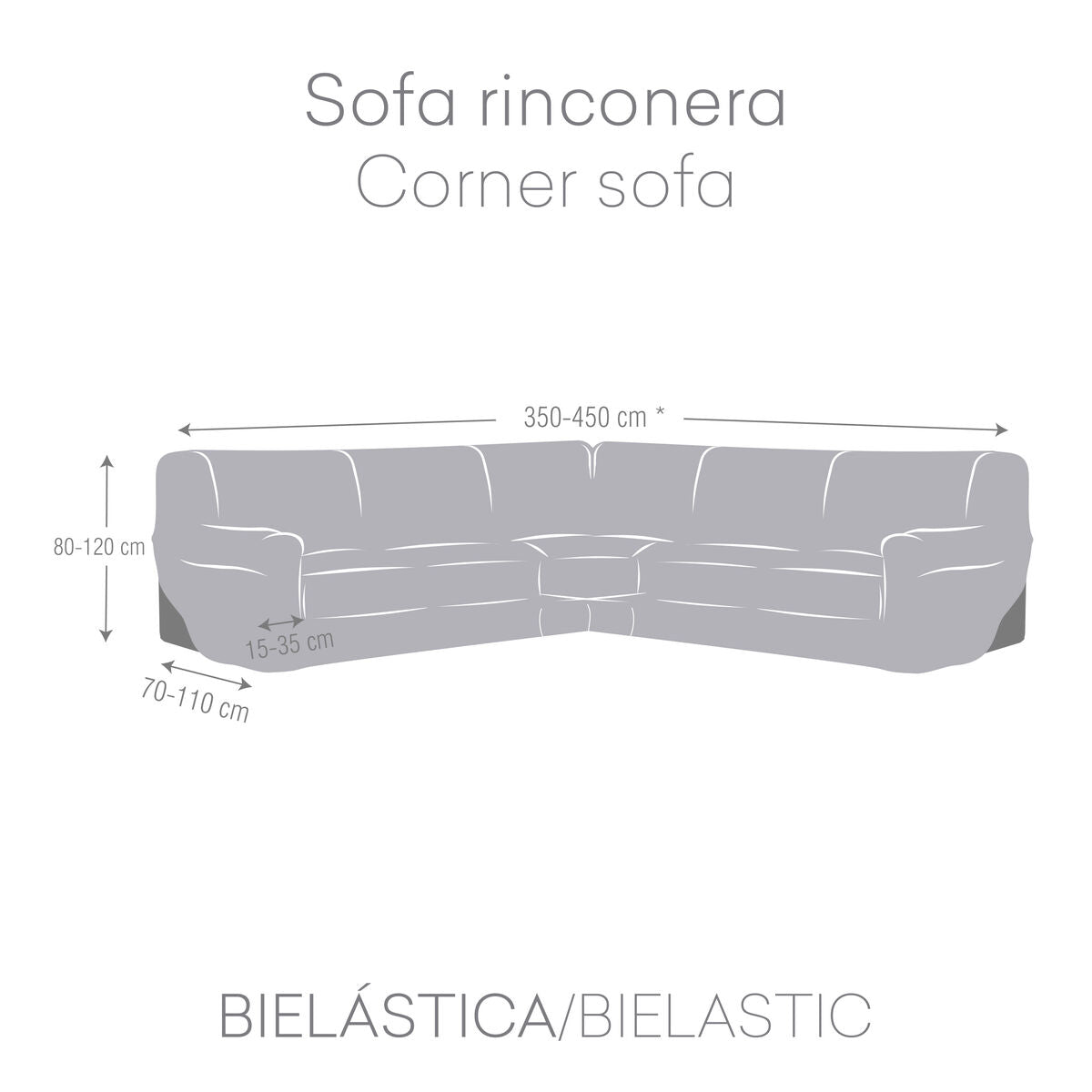 Sofabezug Eysa JAZ Weiß 110 x 120 x 450 cm