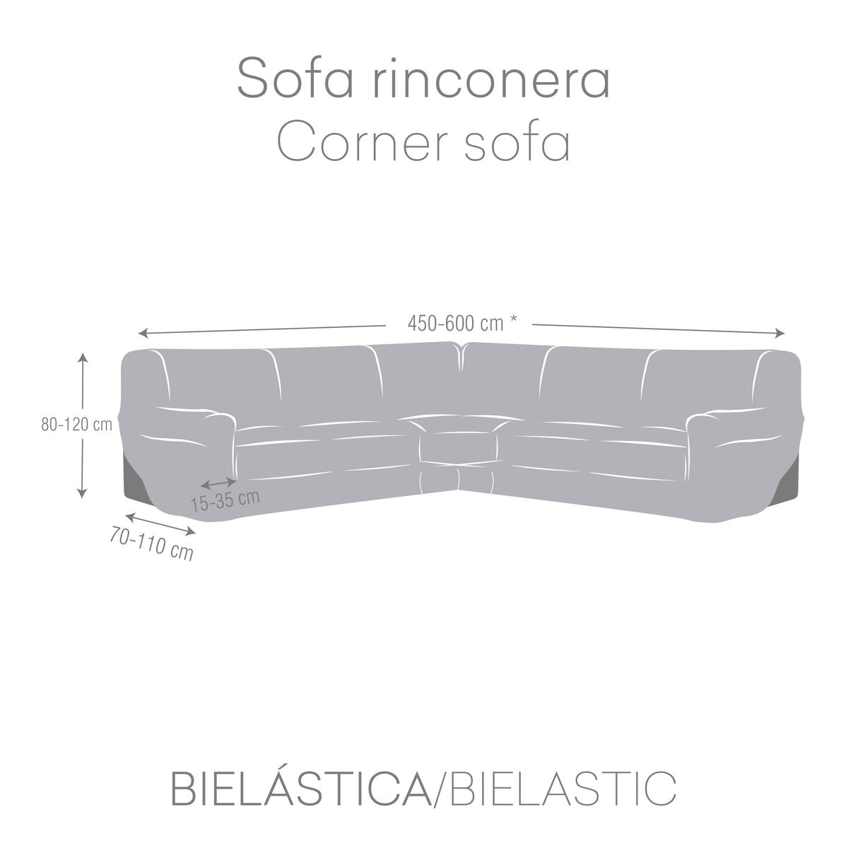 Sofabezug Eysa JAZ Weiß 110 x 120 x 600 cm