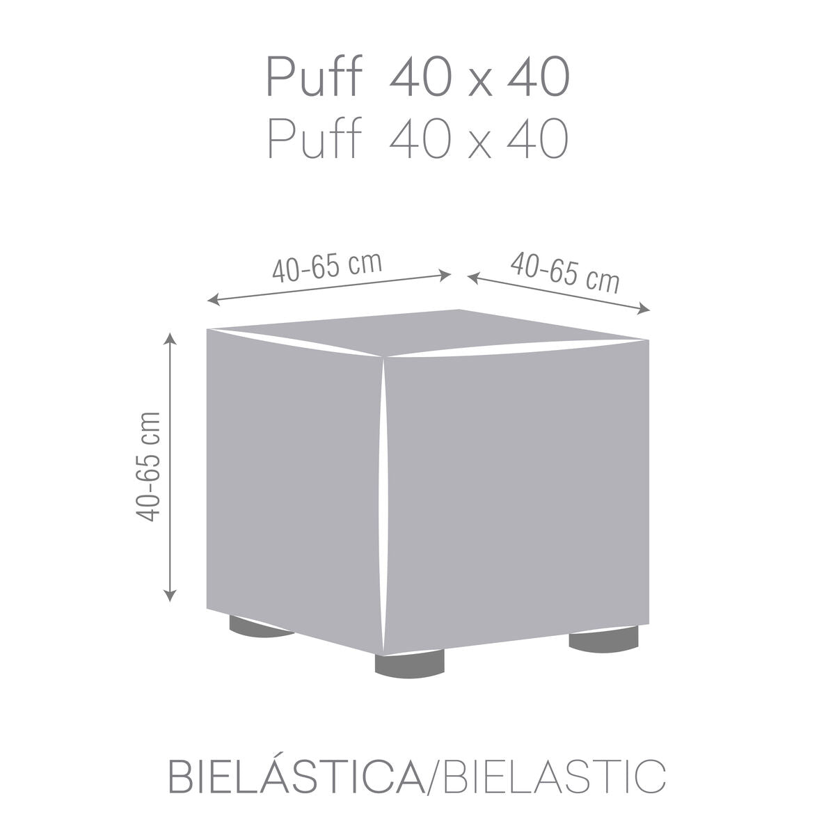 Puff-Abdeckung Eysa JAZ Dunkelgrau 65 x 65 x 65 cm