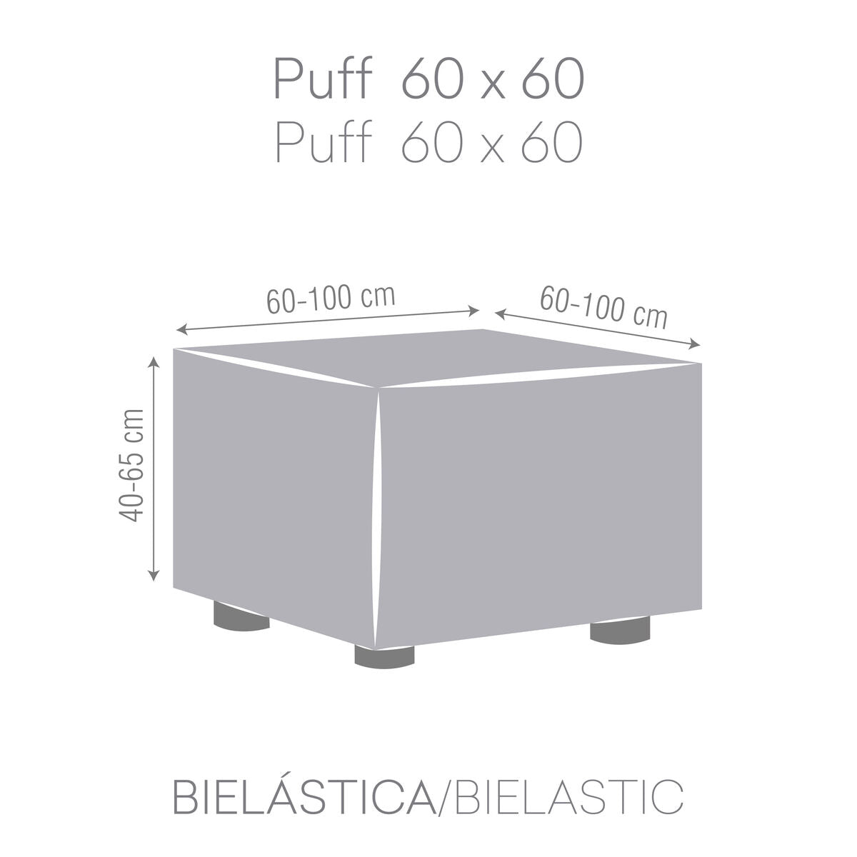 Puff-Abdeckung Eysa JAZ Burgunderrot 100 x 65 x 100 cm