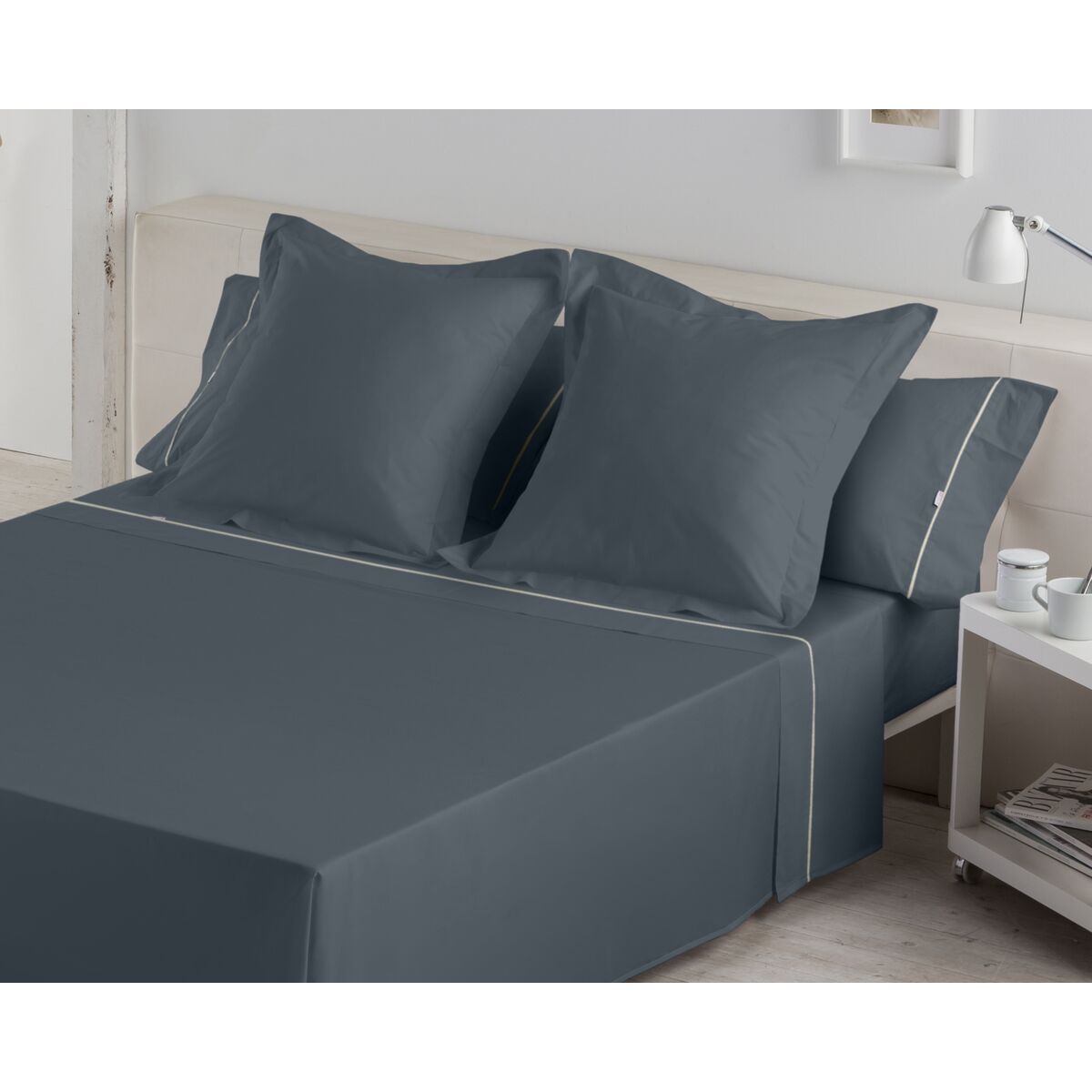 Bettwäsche-Set Alexandra House Living Grau Double size 3 Stücke