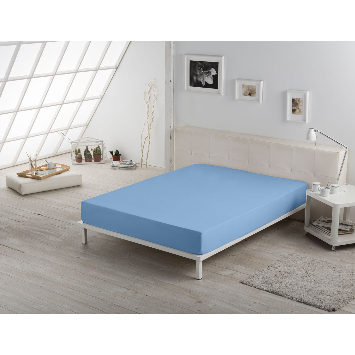 Spannbetttuch Alexandra House Living Blau Klar 105 x 190/200 cm