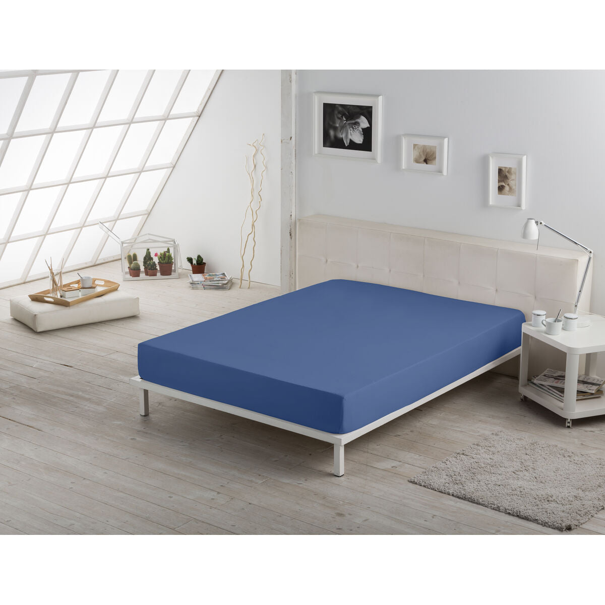 Spannbetttuch Alexandra House Living Blau 105 x 190/200 cm