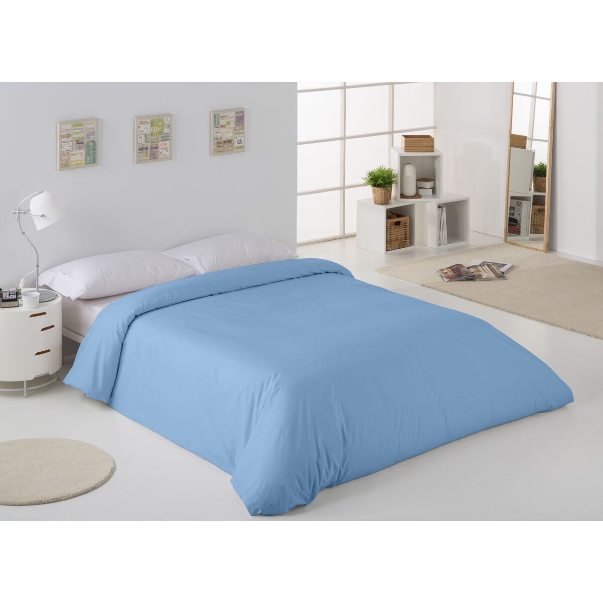 Bettdeckenbezug Alexandra House Living Blau Klar 150 x 220 cm