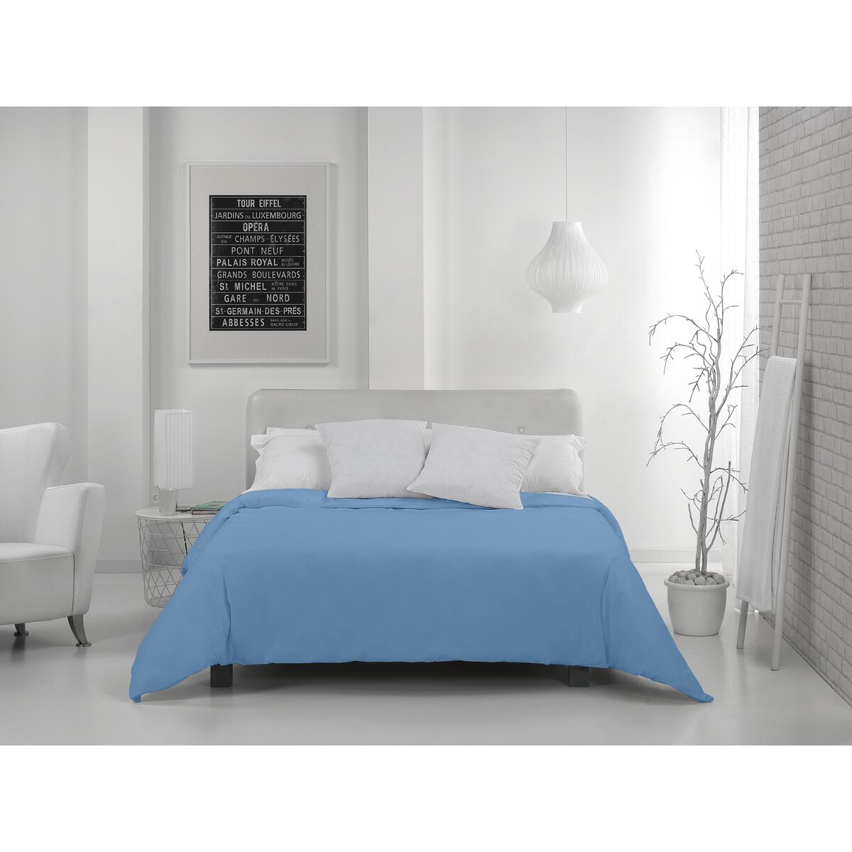 Bettdeckenbezug Alexandra House Living Blau Klar 150 x 220 cm