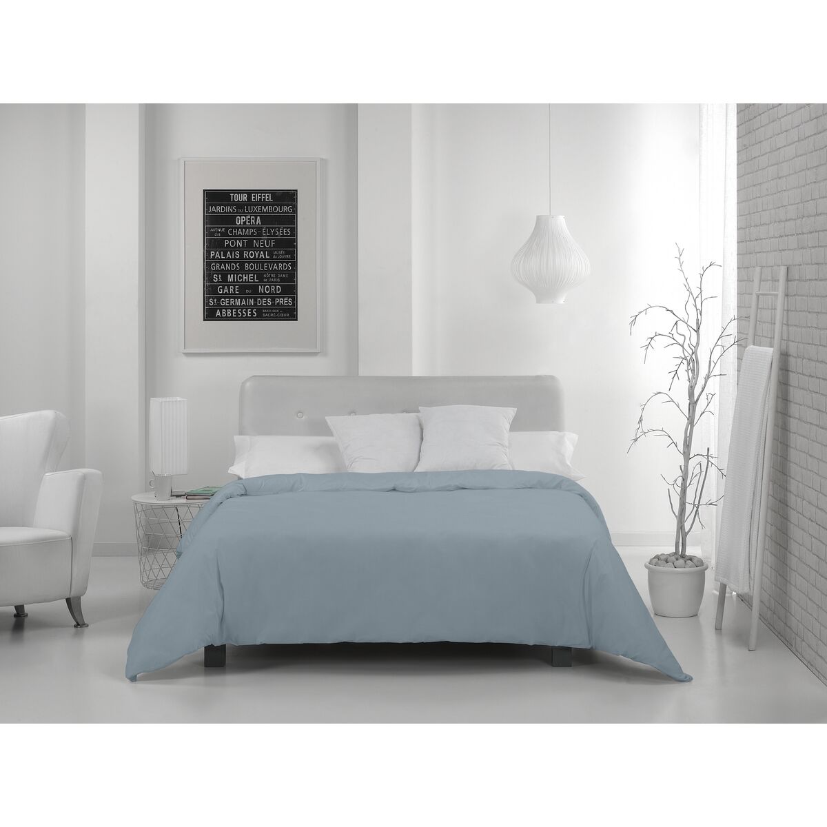 Bettdeckenbezug Alexandra House Living Grau 180 x 220 cm