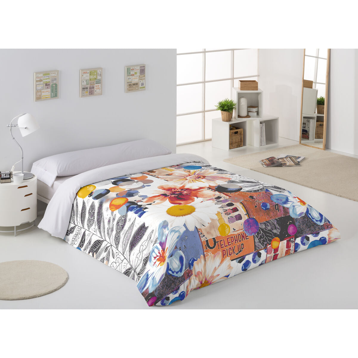 Bettdeckenbezug Alexandra House Living Bloom Bunt 240 x 220 cm Digitaldruck