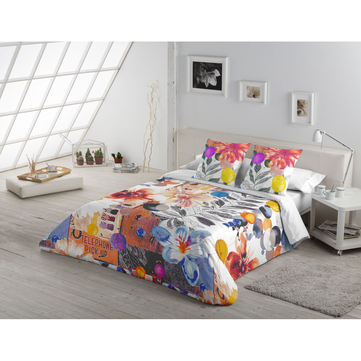 Bettdeckenbezug Alexandra House Living Bloom Bunt 240 x 220 cm Digitaldruck