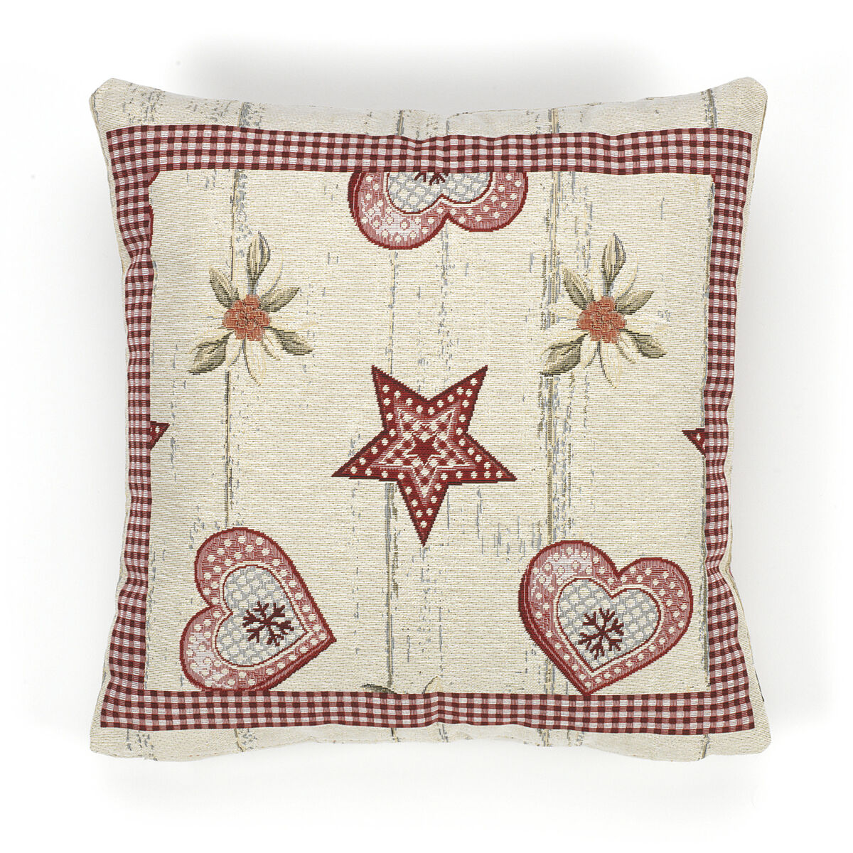 Kissenbezug Alexandra House Living Star & Hearts Bunt 42 x 42 cm