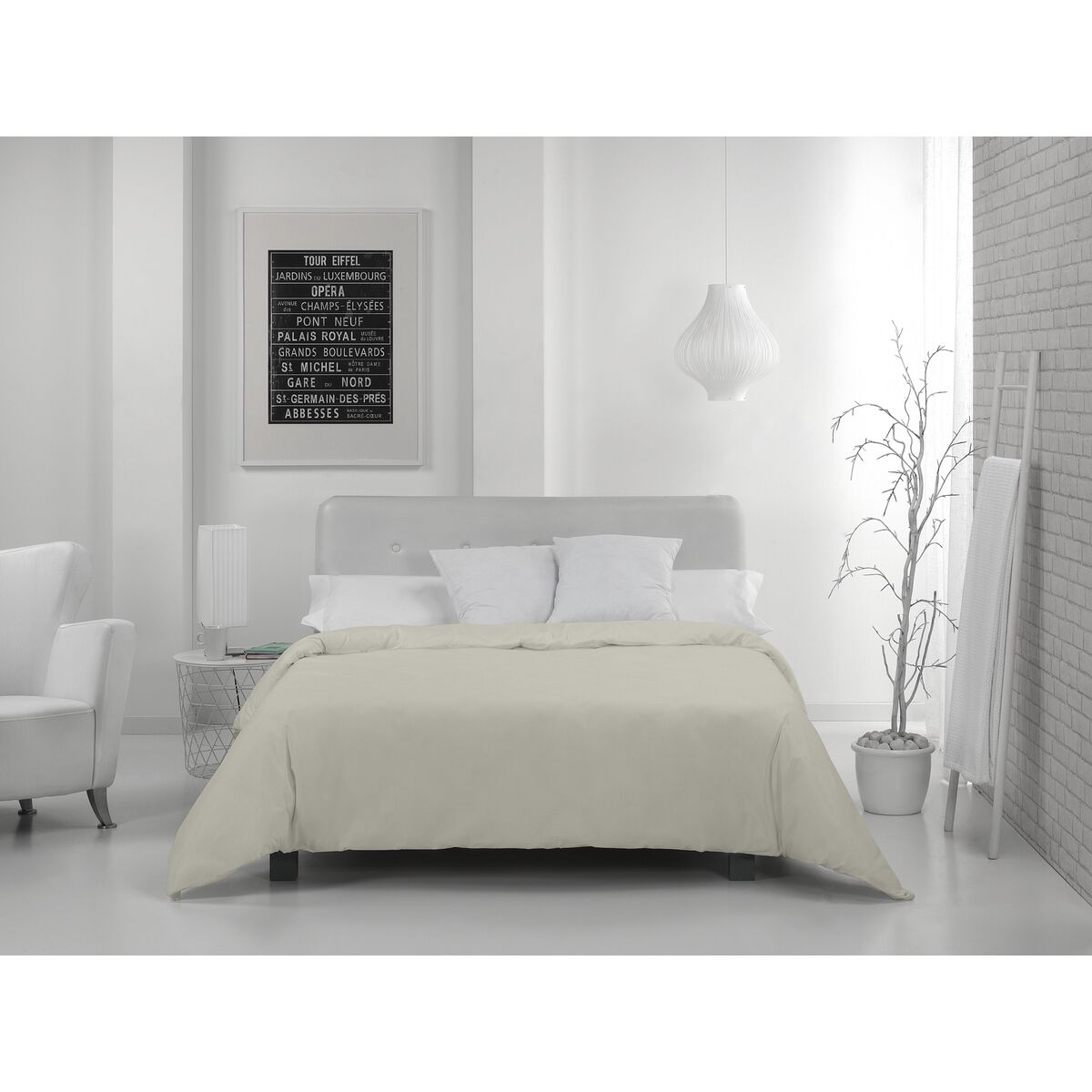 Bettdeckenbezug Alexandra House Living Creme 260 x 240 cm