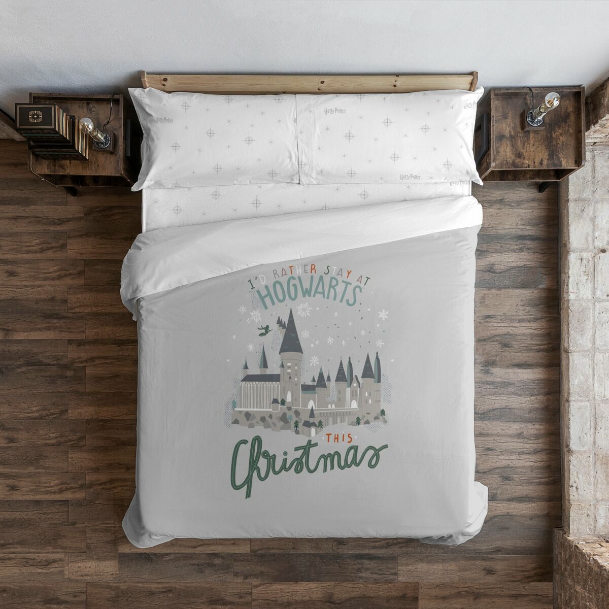 Bettdeckenbezug Harry Potter Hogwarts in Christmas Einzelmatratze 180 x 220 cm