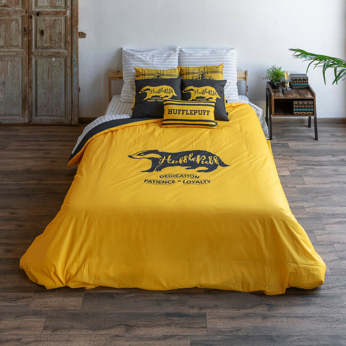 Bettdeckenbezug Harry Potter Hufflepuff Values Gelb 180 x 220 cm Einzelmatratze