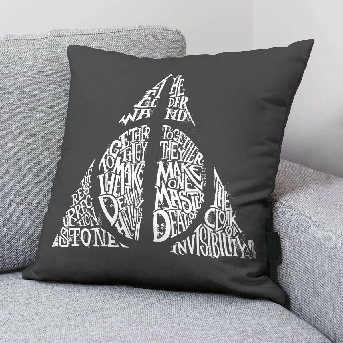 Kissenbezug Harry Potter Dealthy Hallows Schwarz 50 x 50 cm