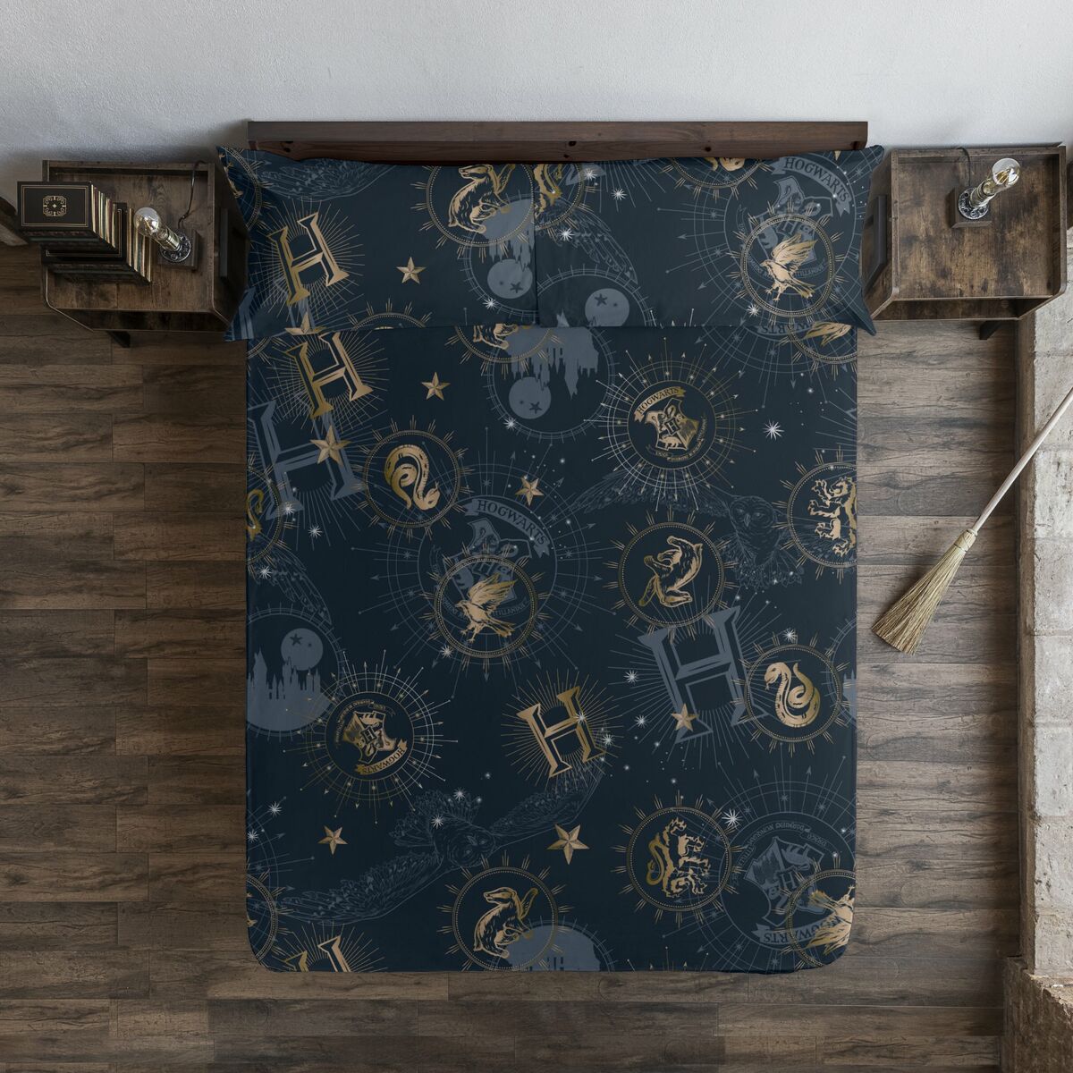 Bettlaken Harry Potter Blau Gold 105 x 200 cm