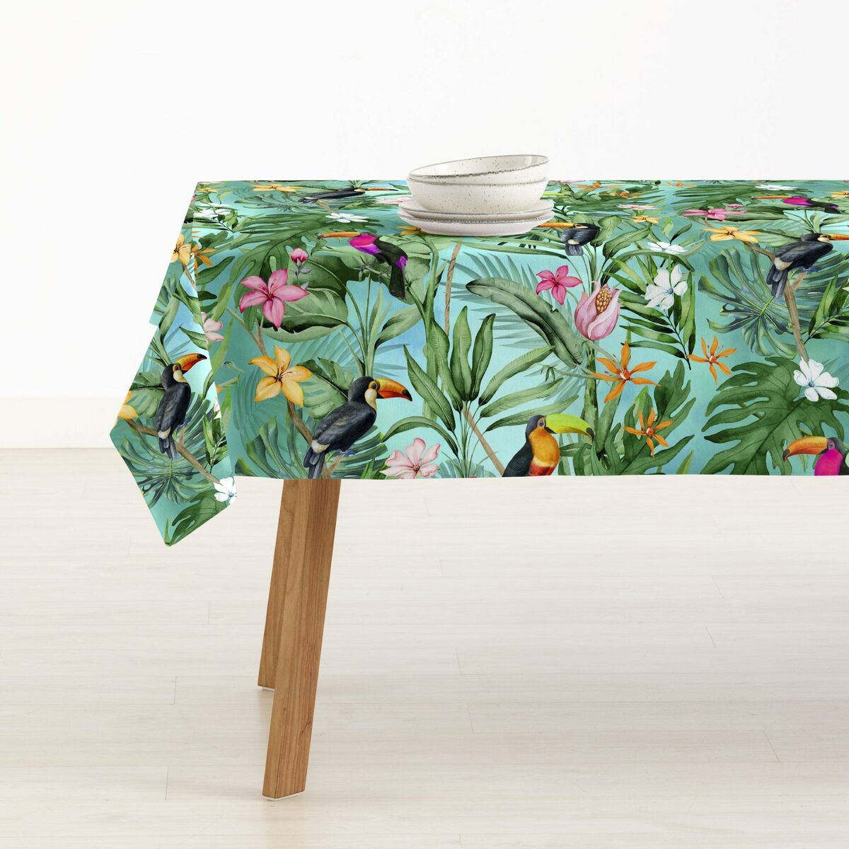 Fleckenabweisende geharzte Tischdecke Belum 0120-416 200 x 140 cm Tropical